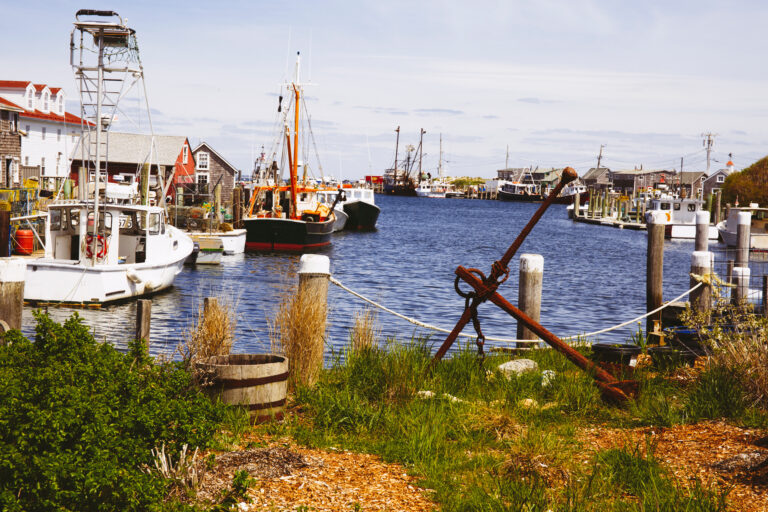 Fishing boats in Menemsha harbour on Martha's Vineyard, Massachusetts