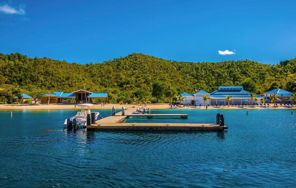 A view across the landing bay on Norman island