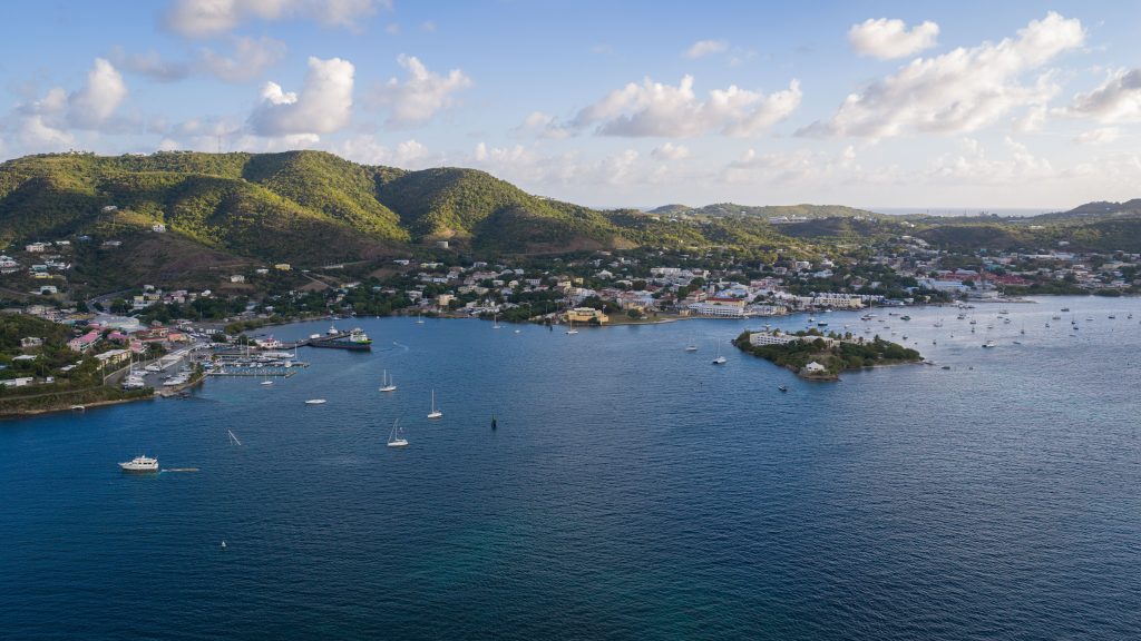 Gallows bay Christiansted and Hotel on the kay in St Croix all in one view