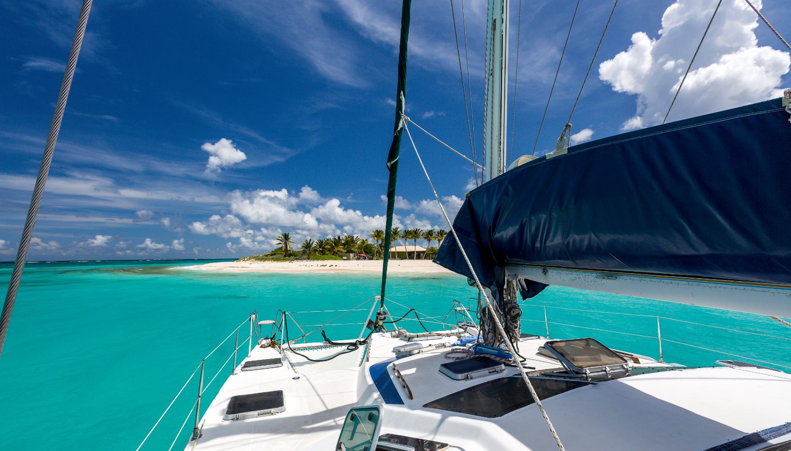 Empty white sand and turquoise shallows at Prickly Pear Cays, Anguilla