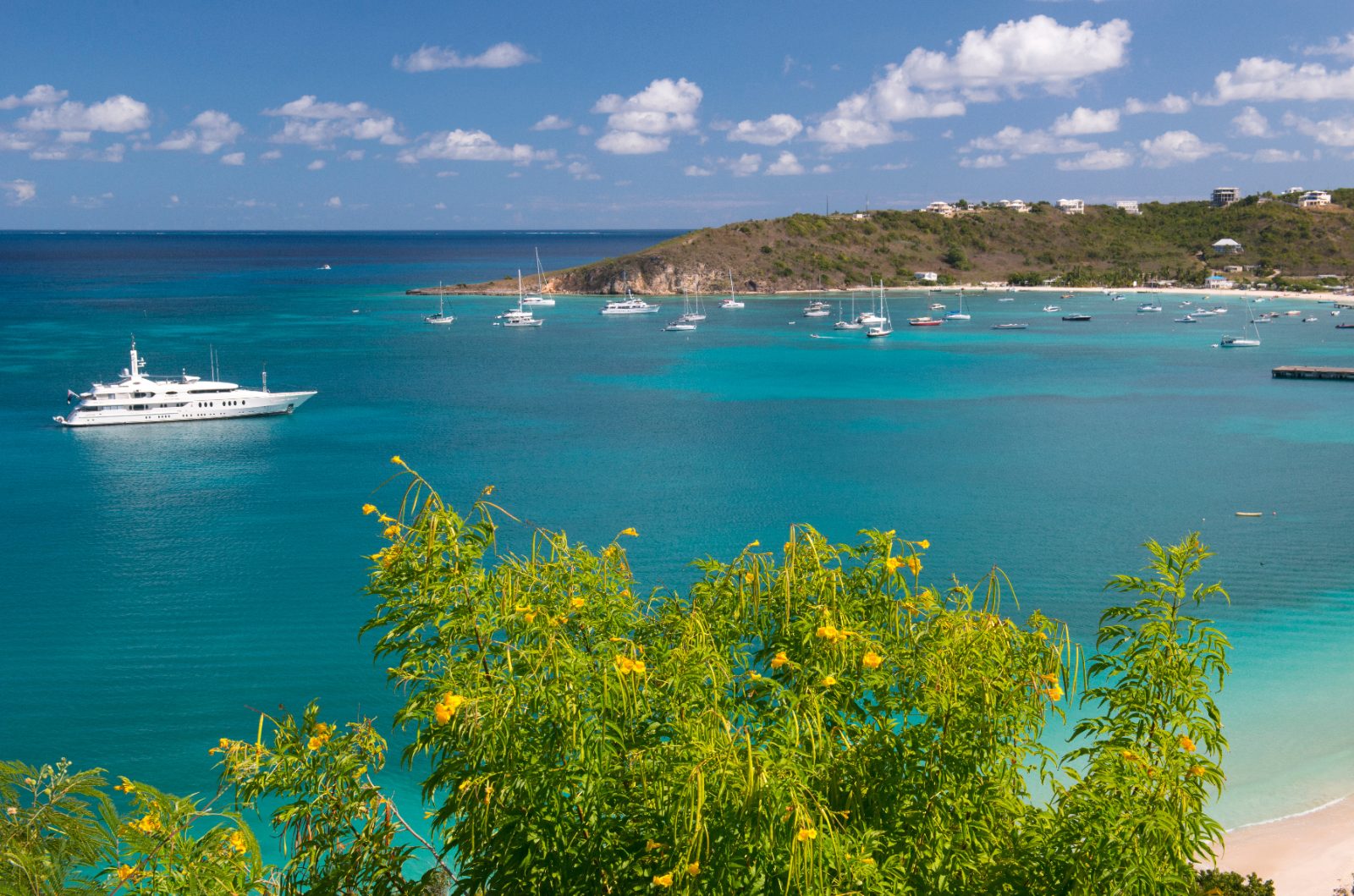 Yachts anchored off the coast of Anguilla