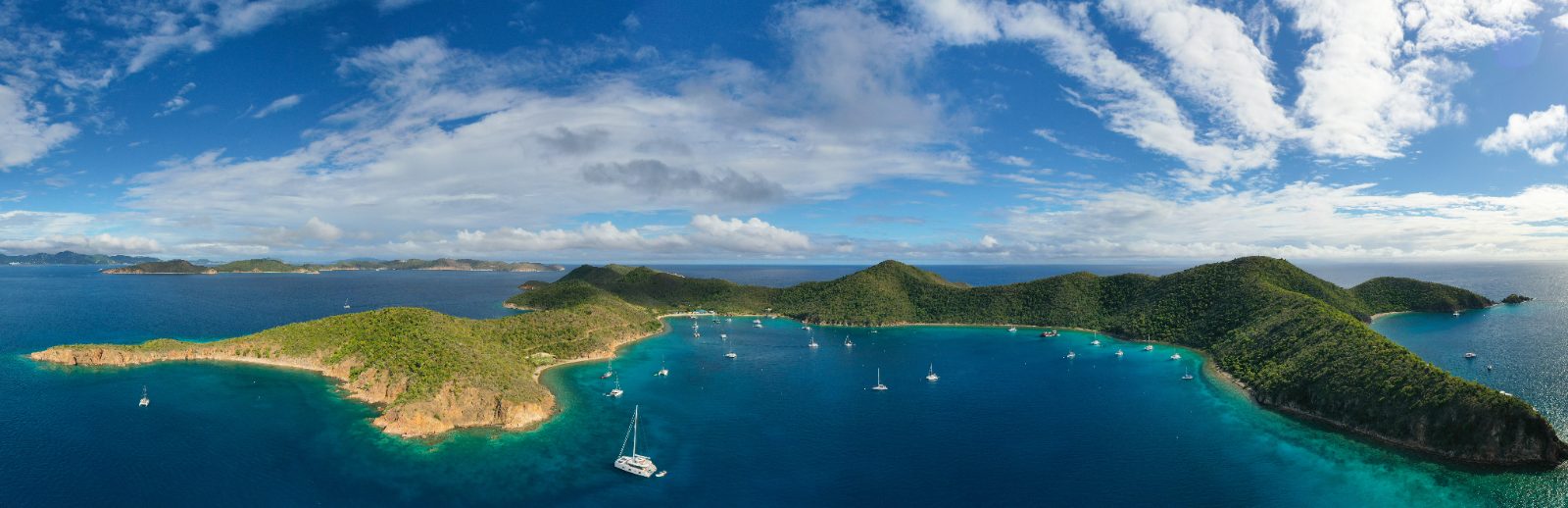 Aerial view over St Kitts and its southeast peninsula