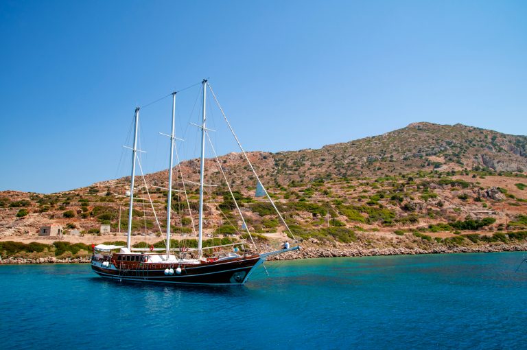 A gulet off Knidos, at the tip of the Datça Peninsula