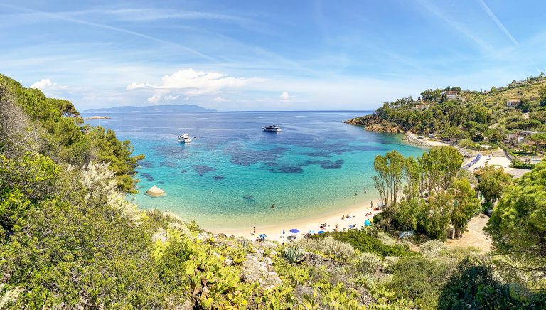 Cannelle beach and bay on Isola del Giglio in the Tuscan archipelago