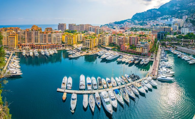 Yachts berthed in Port de Fontvieille, Monaco