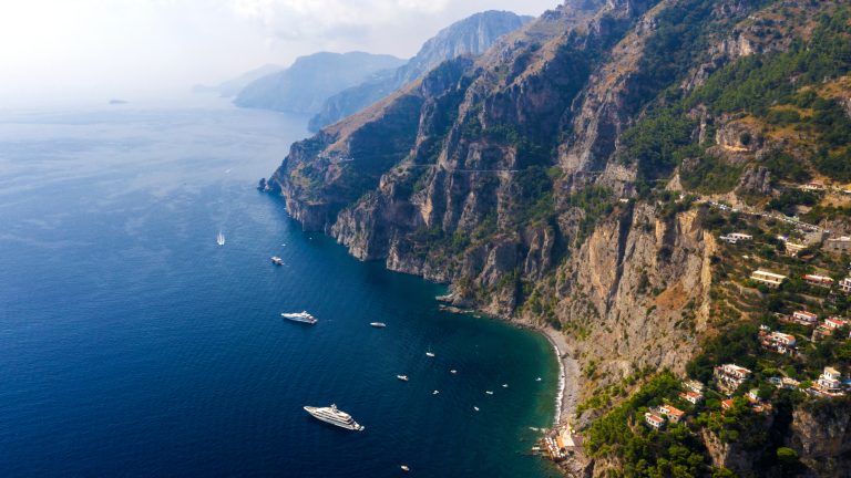 The Amalfi Coast between Positano and Amalfi